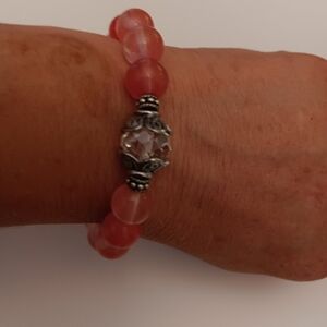 Gemstone Beaded and Crytal Beaded Bracelet